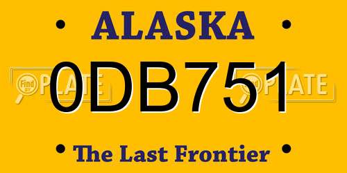 0DB751 Alaska License Plate