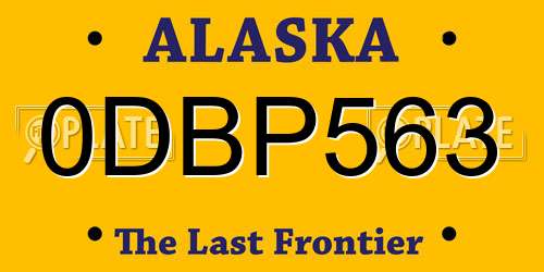 0DBP563 Alaska License Plate