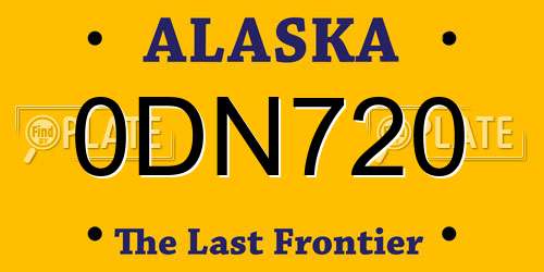 0DN720 Alaska License Plate