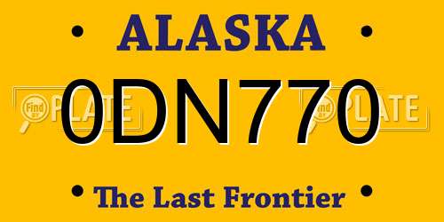 0DN770 Alaska License Plate