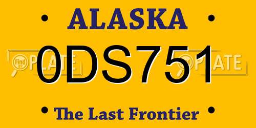 0DS751 Alaska License Plate