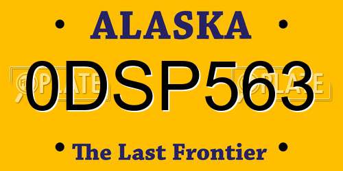 0DSP563 Alaska License Plate