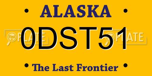 0DST51 Alaska License Plate