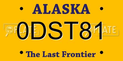 0DST81 Alaska License Plate