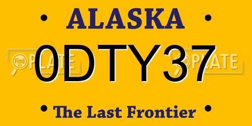 0DTY37 Alaska License Plate