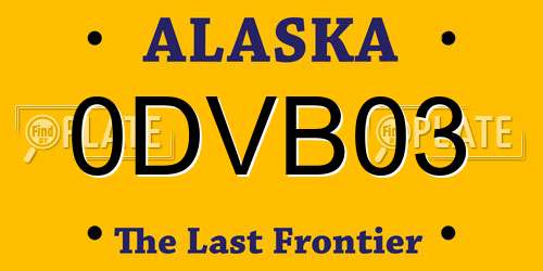 0DVB03 Alaska License Plate