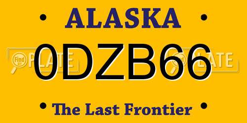 0DZB66 Alaska License Plate