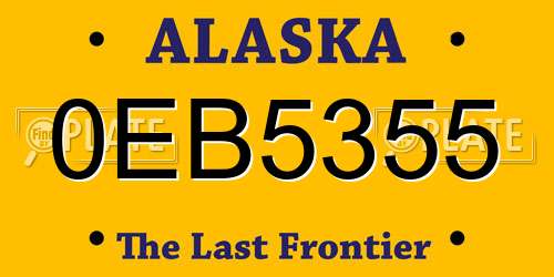 0EB5355 Alaska License Plate
