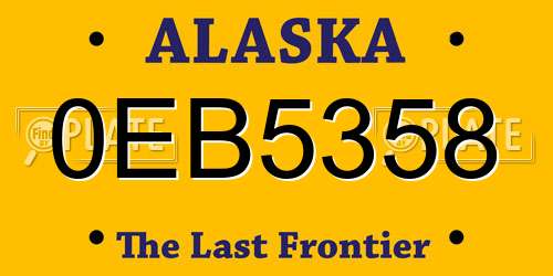 0EB5358 Alaska License Plate