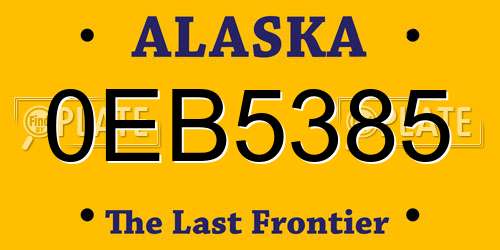 0EB5385 Alaska License Plate
