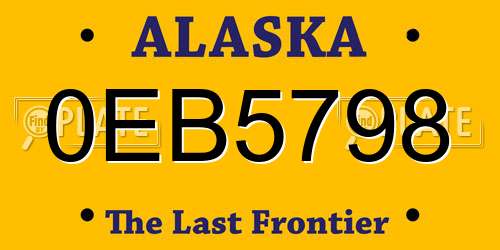 0EB5798 Alaska License Plate