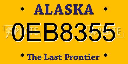 0EB8355 Alaska License Plate