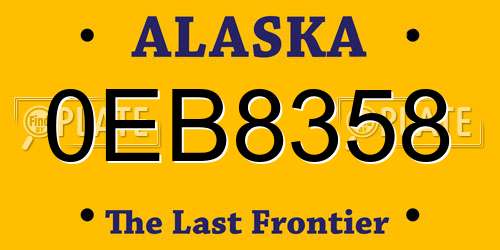 0EB8358 Alaska License Plate