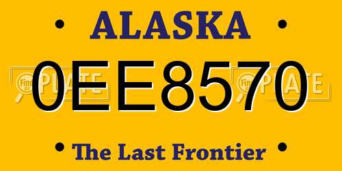 0EE8570 Alaska License Plate