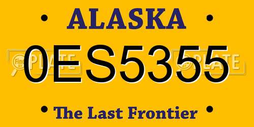 0ES5355 Alaska License Plate