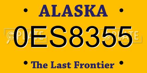 0ES8355 Alaska License Plate