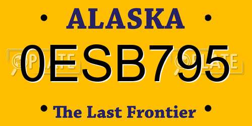 0ESB795 Alaska License Plate