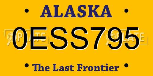 0ESS795 Alaska License Plate