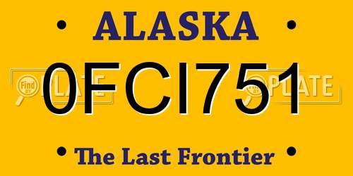0FCI751 Alaska License Plate