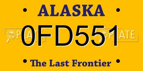 0FD551 Alaska License Plate