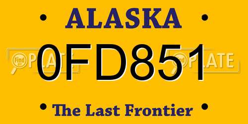 0FD851 Alaska License Plate
