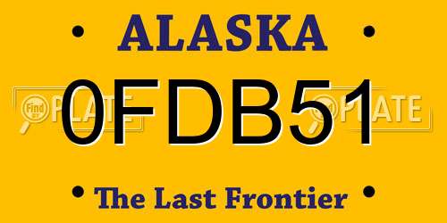 0FDB51 Alaska License Plate
