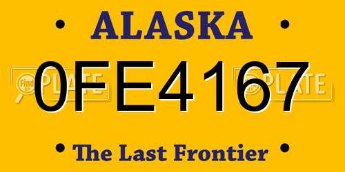 0FE4167 Alaska License Plate