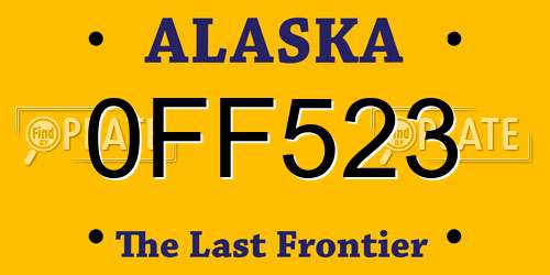 0FF523 Alaska License Plate