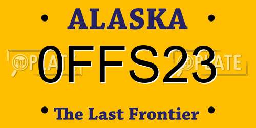 0FFS23 Alaska License Plate