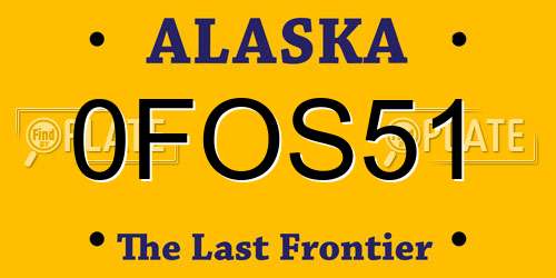 0FOS51 Alaska License Plate