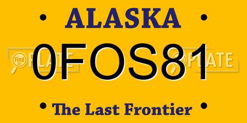 0FOS81 Alaska License Plate