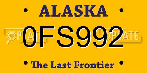 0FS992 Alaska License Plate
