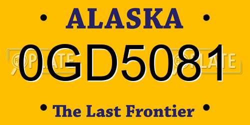 0GD5081 Alaska License Plate