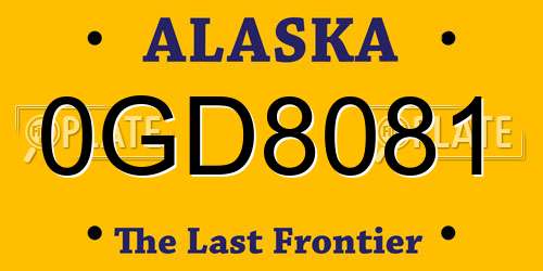 0GD8081 Alaska License Plate