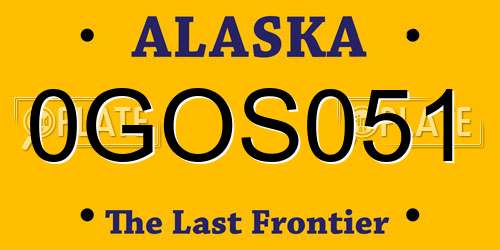 0GOS051 Alaska License Plate