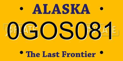 0GOS081 Alaska License Plate
