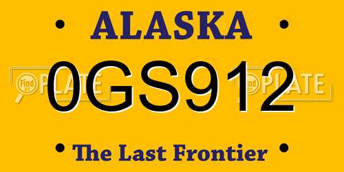 0GS912 Alaska License Plate