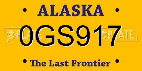 0GS917 Alaska License Plate