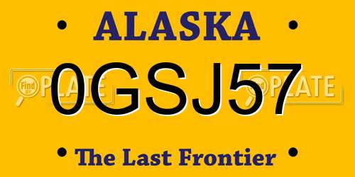 0GSJ57 Alaska License Plate