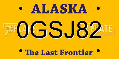 0GSJ82 Alaska License Plate