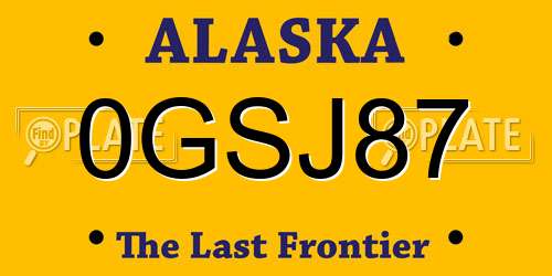 0GSJ87 Alaska License Plate