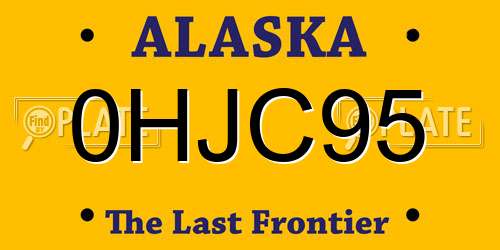 0HJC95 Alaska License Plate