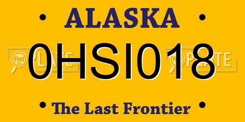 0HSI018 Alaska License Plate