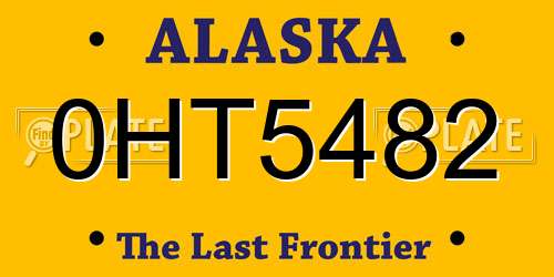 0HT5482 Alaska License Plate
