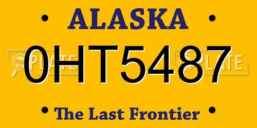 0HT5487 Alaska License Plate