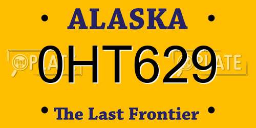 0HT629 Alaska License Plate