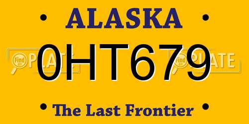 0HT679 Alaska License Plate
