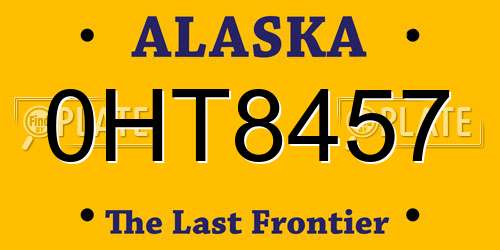 0HT8457 Alaska License Plate