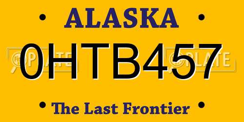 0HTB457 Alaska License Plate