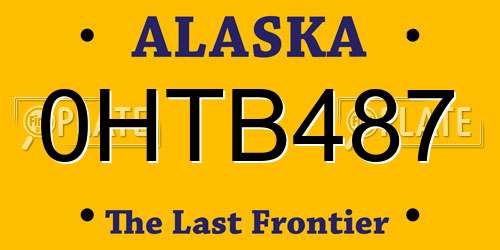 0HTB487 Alaska License Plate
